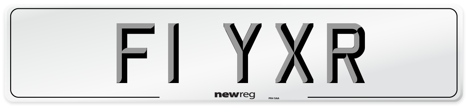 F1 YXR Number Plate from New Reg